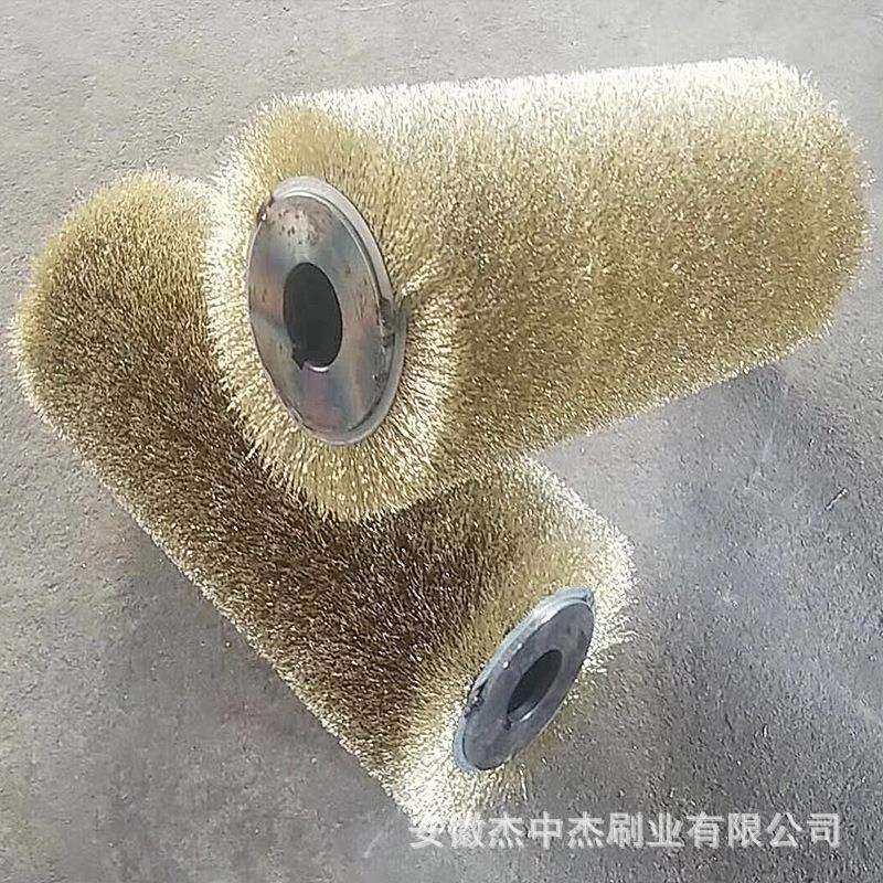 筛沙机筛网不锈钢丝刷辊工业抛光除锈打磨镀铜毛刷辊金属拉丝刷辊