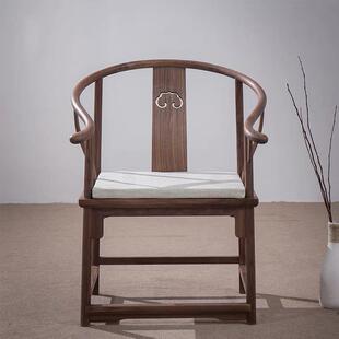 式 太师椅实木圈椅禅意中椅子围椅官帽椅茶椅Y01榆木打椅 批新中式