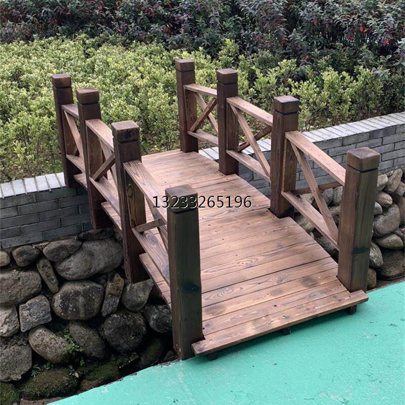 户外花园小拱桥实木防腐木庭院露台装饰幼儿园网红田园景观桥定制