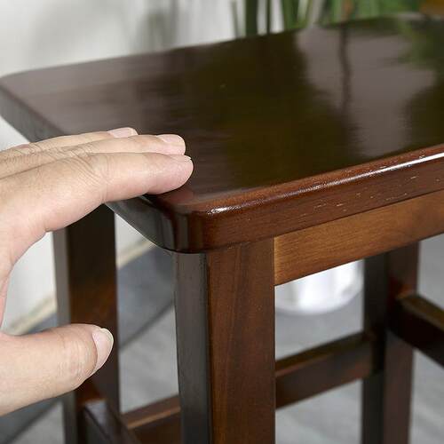 实木方凳家高用长板凳简复古约商高脚凳高椅子吧台酒吧凳用奶55.6