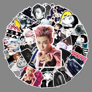 韩国明星应援周边DIY手账本行李箱贴纸 50张bigbang涂鸦个性