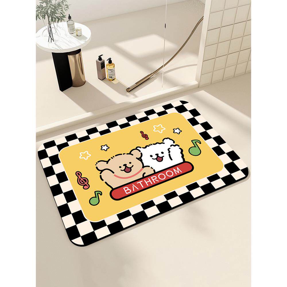 洗澡专用卡通卫生间门口浴室地垫防滑防摔硅藻泥超强吸水速干脚垫