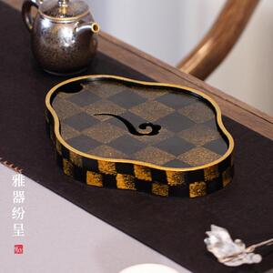 厂家盛水小茶盘漆器老铁壶承储水干泡盘茶台茶具小号便携功夫托盘