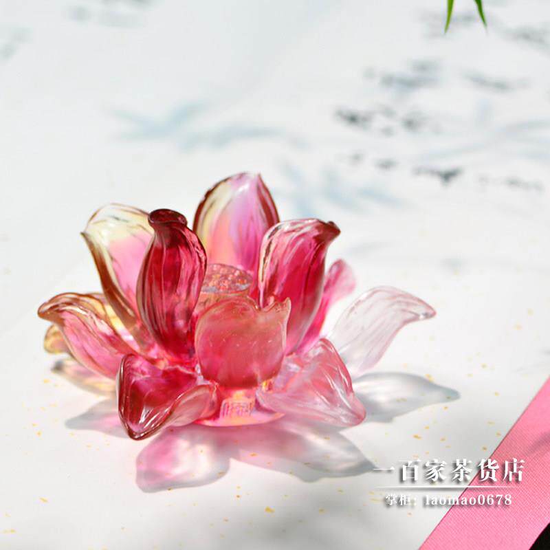 梁明毓古法琉璃 | 心如莲花 线香插 文房茶席空间摆件香道配件