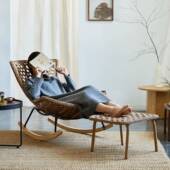 休2I摇椅沙躺椅大室人闲家用藤XS_藤编编摇摇椅发单人懒人沙发卧