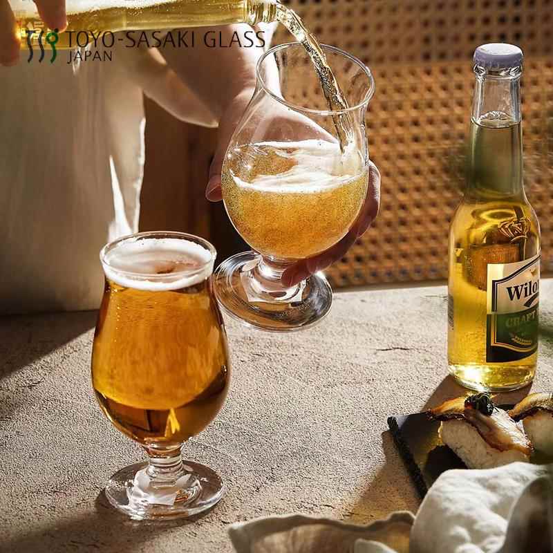 日本进口 东洋佐佐木 高脚啤酒杯 饮料甜品 果酒杯 原装礼盒 馈赠