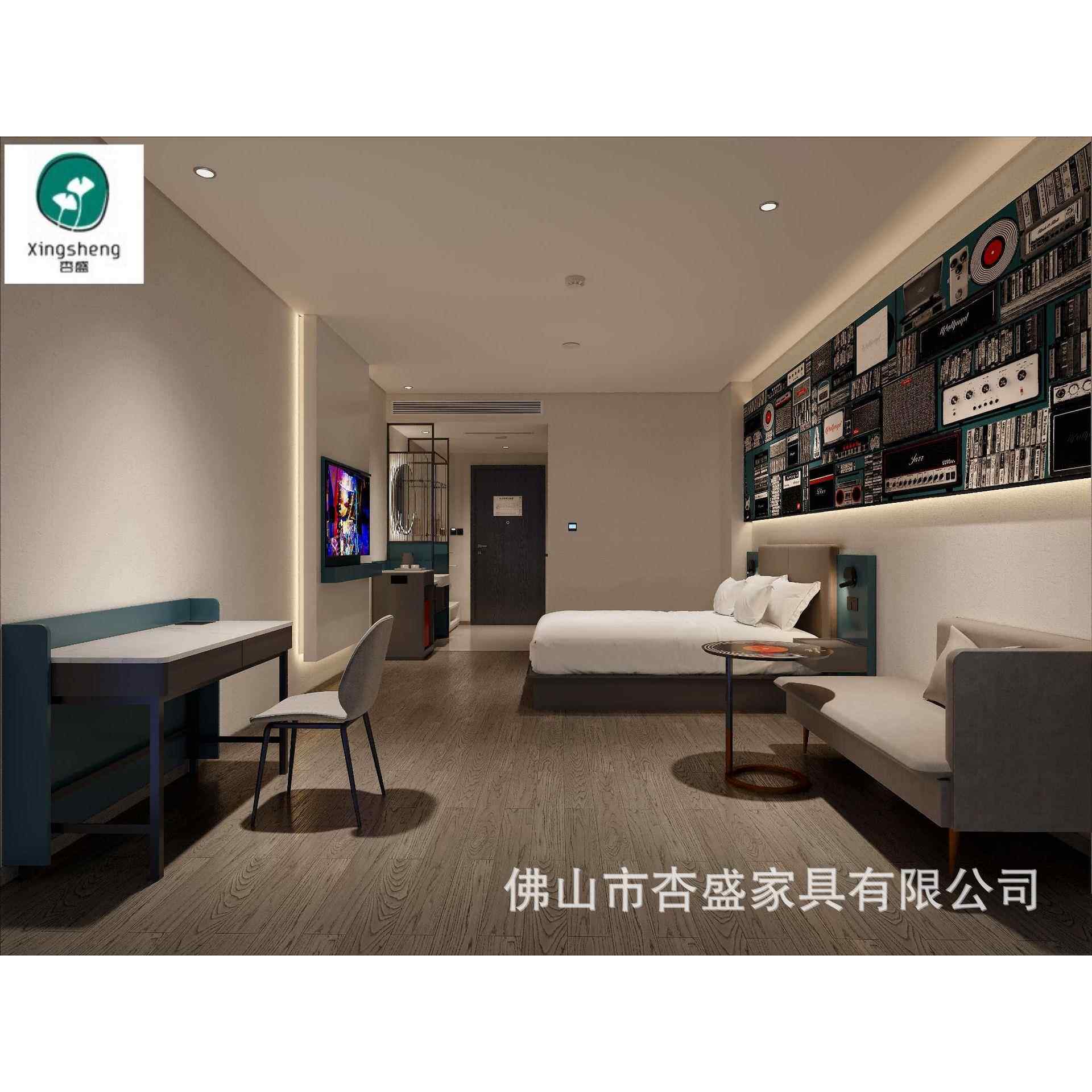 馆家具双人床民宿公寓式床箱电视柜出732租屋客单人店房酒标宾间