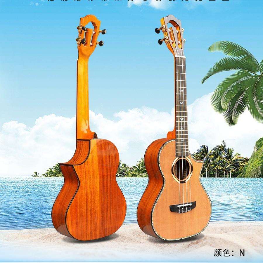 单板尤克里里斜角七彩 K33S 27寸云杉单板相思木ukulele厂家