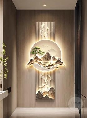 九鱼0入户玄关装饰画20829-032图5年新款端带灯走廊高挂画客厅轻