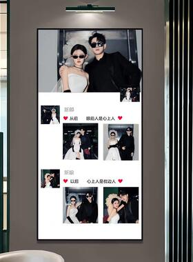定制婚纱照相框玄关结婚照放大挂墙全家福走廊水晶照片打印加画框
