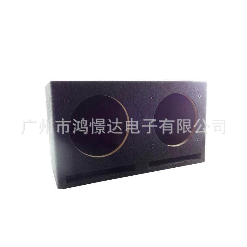 汽车音响改装12寸双木箱低音空柜长方形出气孔设计配铁支空箱