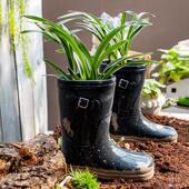 掬涵雨靴水泥花盆花器花瓶创意多肉覆古网红别墅庭院户外装 饰摆件