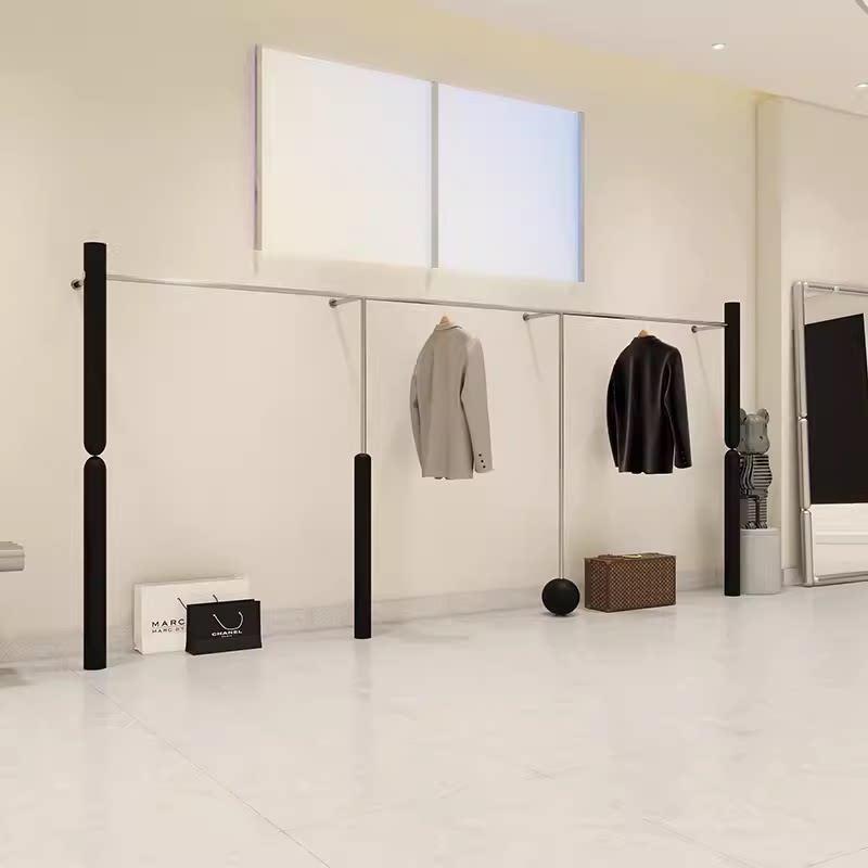 服装店挂衣架上墙落地式简约展示架不锈钢陈列架男女装店专用货架