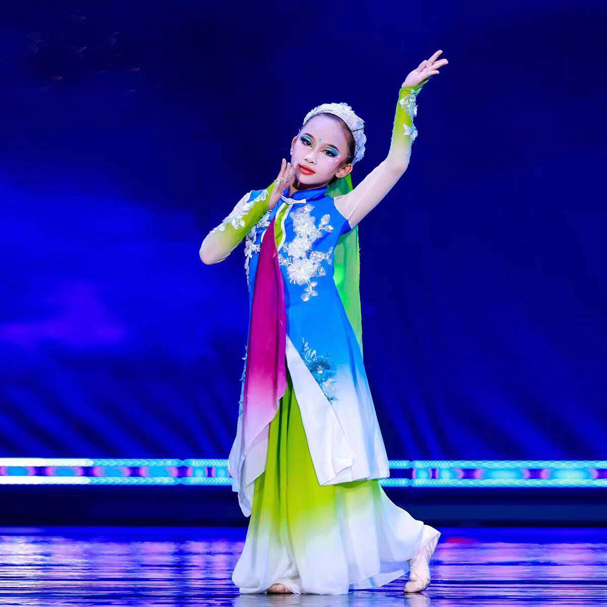 新款沙枣子花开十里香舞蹈演出服装儿童回族民族风少儿群舞表演服