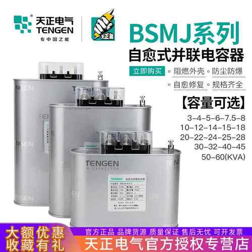 TENGEN天正BSMJ-0.45三相自愈式低压无功补偿并联电力电容器450V