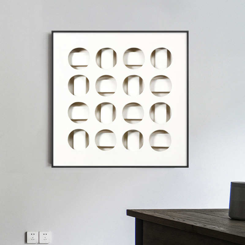 办公室摆现代背景工业几何挂画墙抽象桌面简约画装饰画客厅壁画风图片