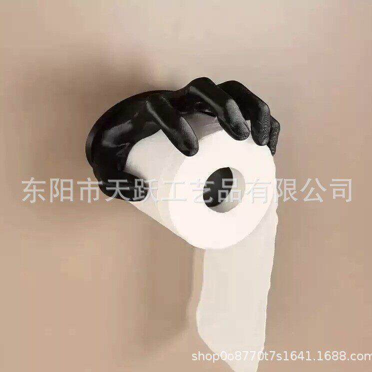 跨境爆款卫生筒纸手支架室内浴室壁挂筒纸收纳架桌面装饰摆件