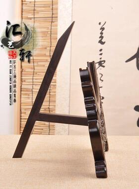 木非洲檀木赏观赏盘托盘饼架瓷盘茶玉盘铜黑镜展示托实架家居饰品