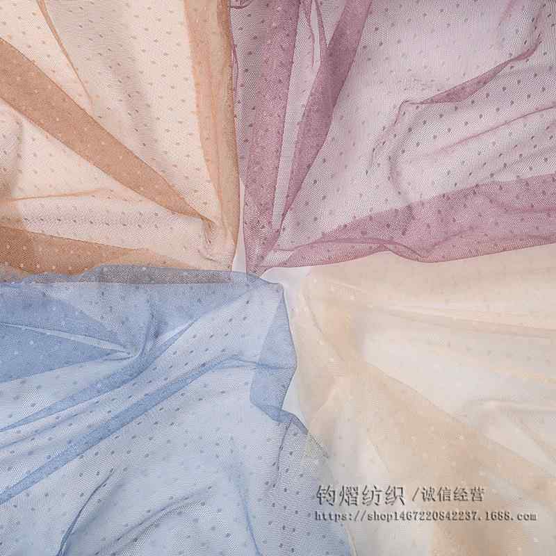 圆点蕾丝网纱布料小圆点点蕾丝纱连衣裙打底衫罩衫服装面料