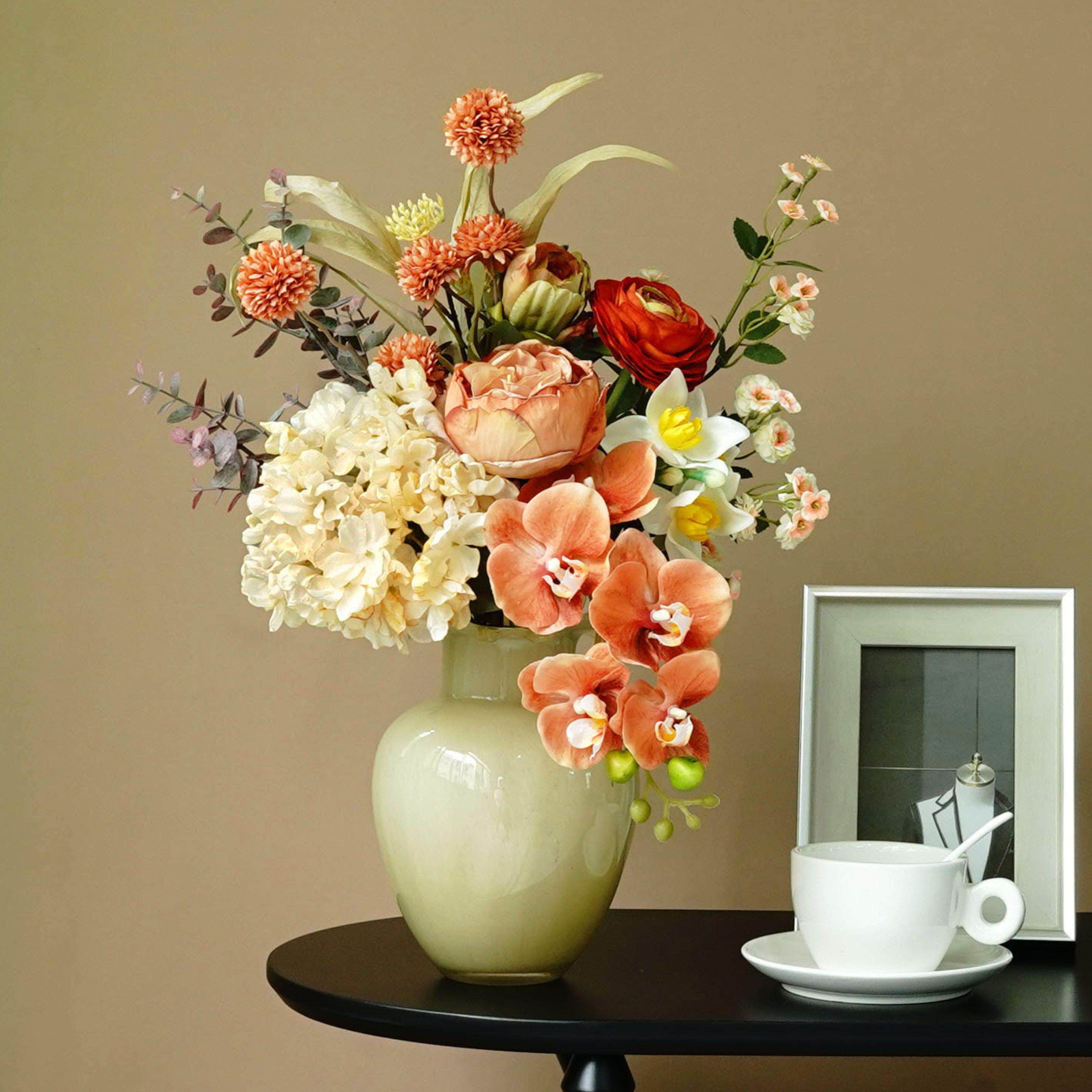 轻奢高端彷真花束客厅餐桌摆件装饰花假花摆设蝴蝶兰插花高端花艺