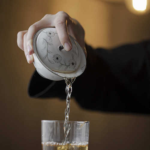 才碗功夫釉二盖碗茶杯防宜烫手室泡茶家用碗手茶具陶瓷茶话亚光抓