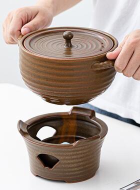 玖田烧双耳陶瓷汤煲日式煲汤锅家用砂锅小火锅明火酒精炉酒店餐具