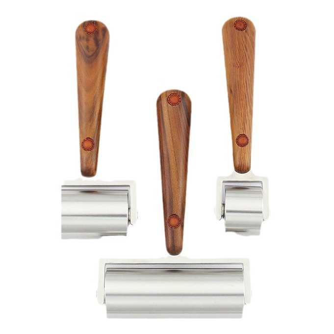 料滚轮皮革 胶轮合皮双轴滚压压工具承压器手工不锈钢实心diy贴合