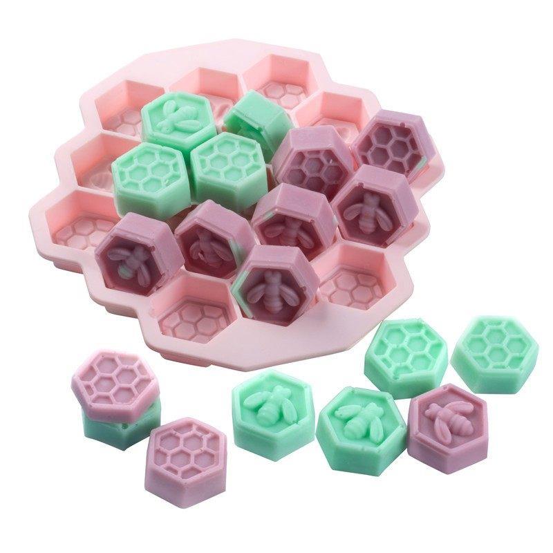 多连蜂巢冰格硅胶模手工皂烘焙蛋糕硅胶模巧克力模 蜜蜂模