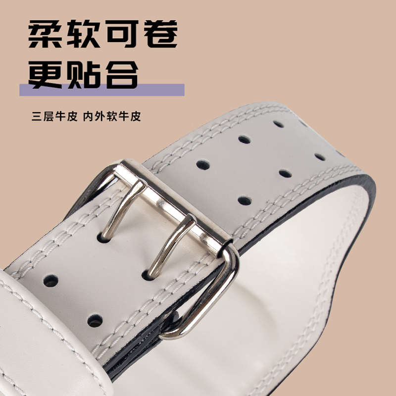 BOXERGING健身腰带女深蹲硬拉专业力量举重护腰带三层软牛皮训练