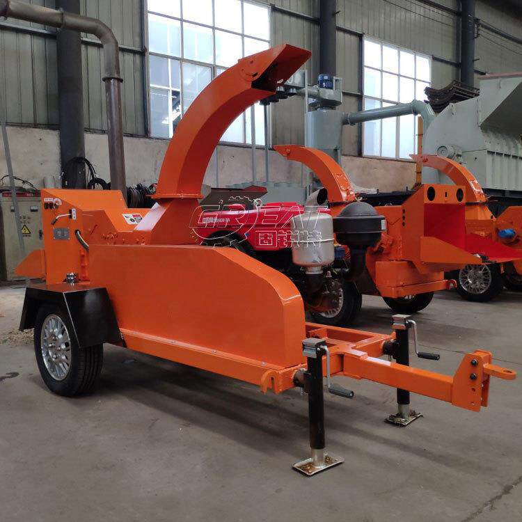 桃树枝粉碎机移动式林业木材粉碎机高喷出料灌木粉碎机