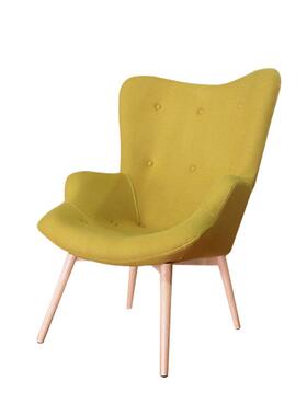 HFC-202A轮廓躺椅设计师花瓣椅布艺实木休闲躺椅熊椅拉扣