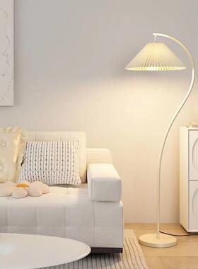 落994地灯vinage法式复客古奶油厅卧室床头t立式台灯式日百褶氛围
