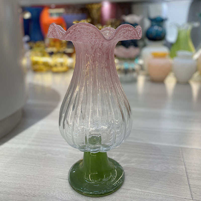 复古中古风灯花瓶高脚玻璃花器客厅电视柜餐桌欧式琉璃瓶装饰摆件,家居饰品,花瓶,淘宝优惠券,粉丝福利购,淘宝优惠卷