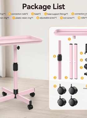 新款粉色沙龙托盘推车美容美发推车纹绣刺青工具架新品