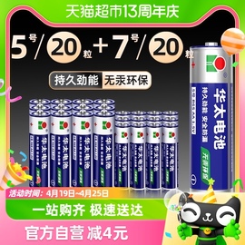 华太银彩电池40粒装5号20粒+7号20粒碳性电池玩具遥控器血压计