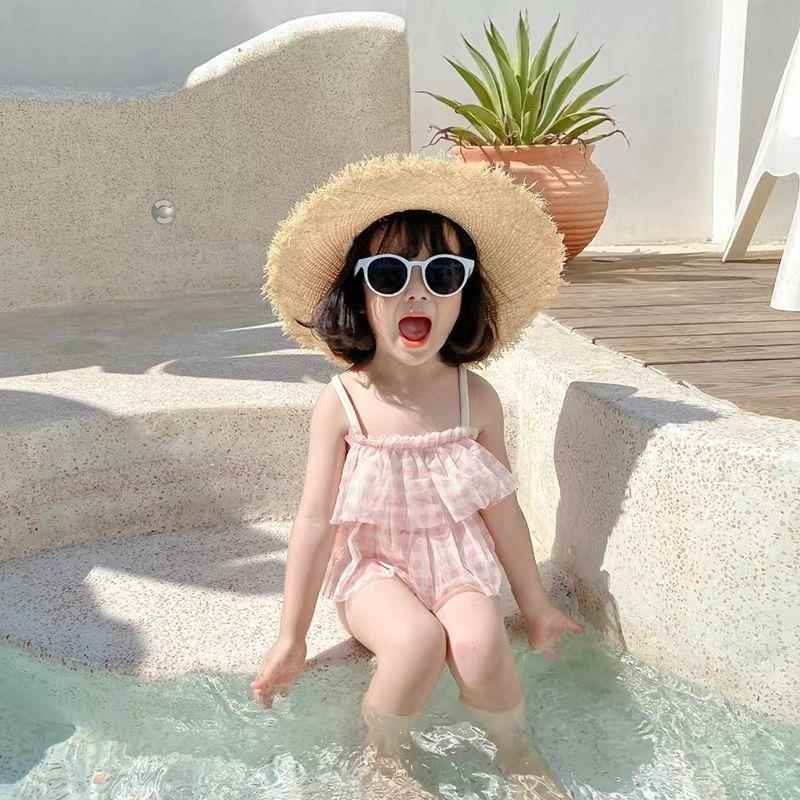 女童泳衣吊带套装2025新款夏季度假女宝宝中小童游泳衣分体式泳装