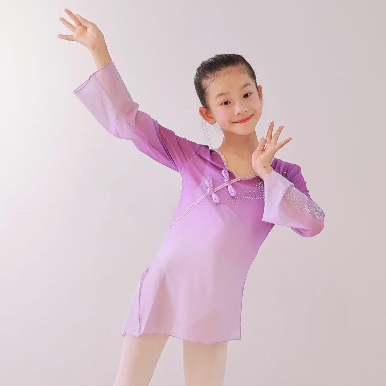 儿童烫钻敞袖古典舞纱衣练功服身韵幼儿舞蹈检定考试舞蹈演出服
