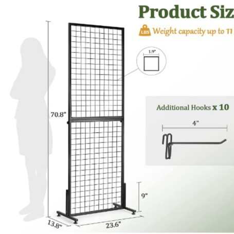 定制款网格摆摊折叠架定做带轮网片展示架集市地摊架子挂衣服架子