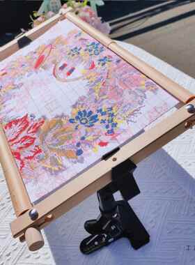 万旋转金属桌面绣夹F968888M十字绣工夹架子绣绷具向夹绣框固定夹