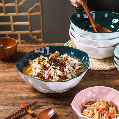 Ceramic large salad bowl buffet restaurant fruit bowl