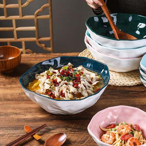 Ceramic large salad bowl buffet restaurant fruit bowl