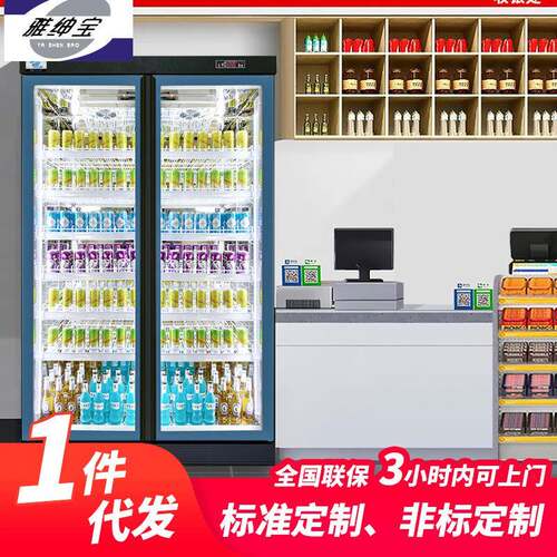厂家直供超市饮料柜商用冷柜便利店立式双门啤酒冷藏柜设备