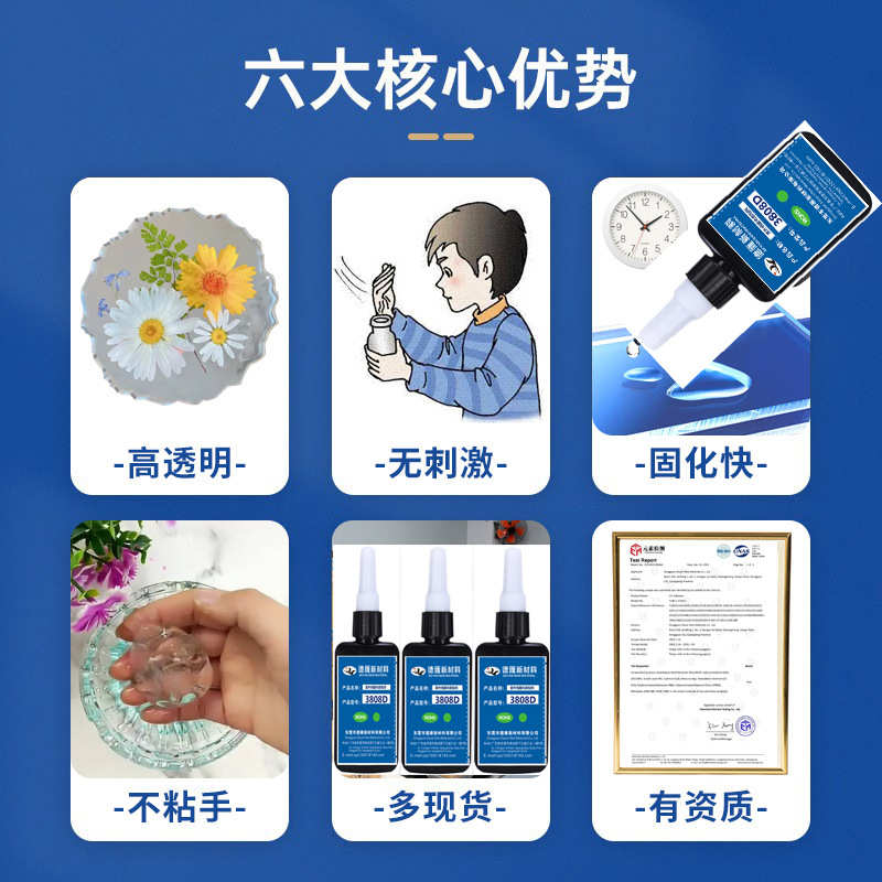 软排线FPC固定补强UV胶柔性电子元件封装胶水电路板固定UV无影胶
