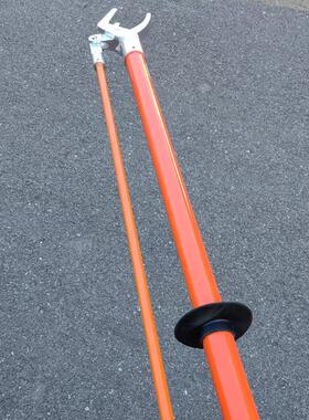 橙色2米长杆式自锁夹钳 夹持240mm²内导线 绝缘毯安装辅助工具