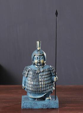 正品创意搞兵笑胖马俑复古摆件新中居式客厅办公室电视柜玄关家饰