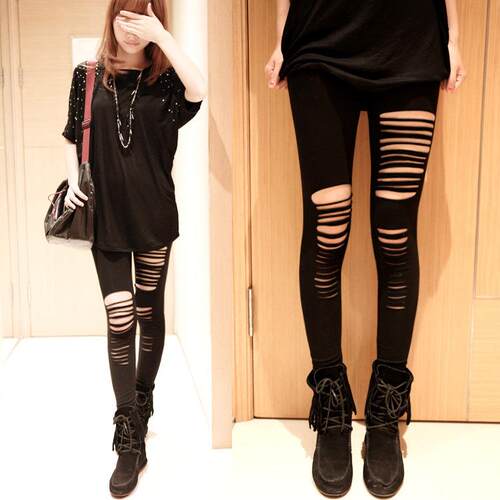 Outerwear pants with hollowed out cotton cropped pants,
