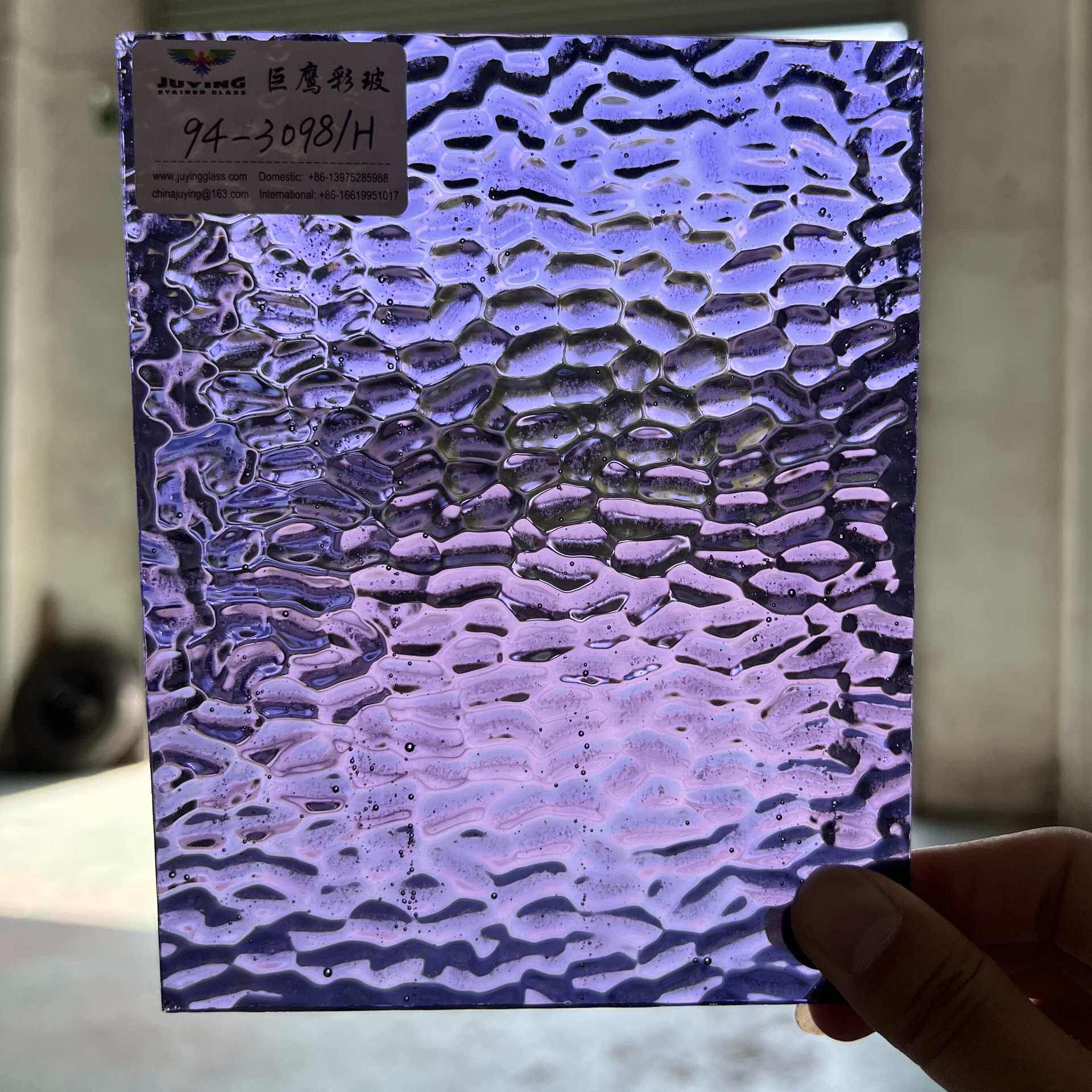 工厂直供 本色彩色透明玻璃 镶嵌玻璃 教堂玻璃 蒂芙尼玻璃原片紫