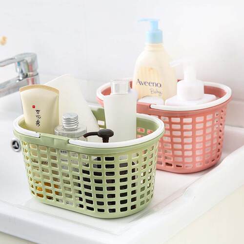 Bathroom Shower Storage Basket Plastic Handheld Bathing Bask