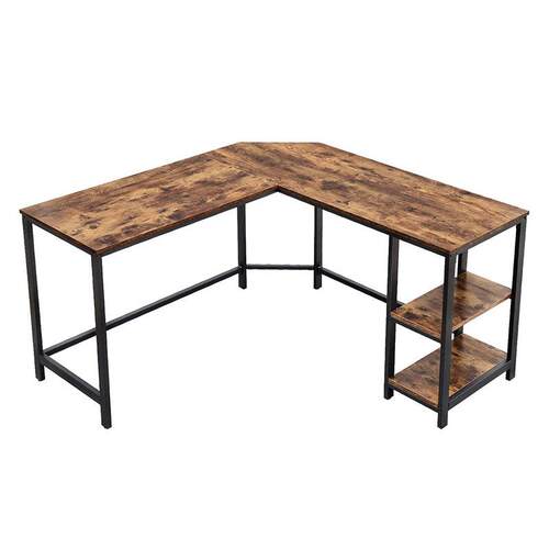 复古风转角L型电脑桌台式桌简约办公桌家用墙角写字台卧室书桌