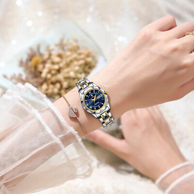 style lady watch waterproof double calendar luminous女士手表